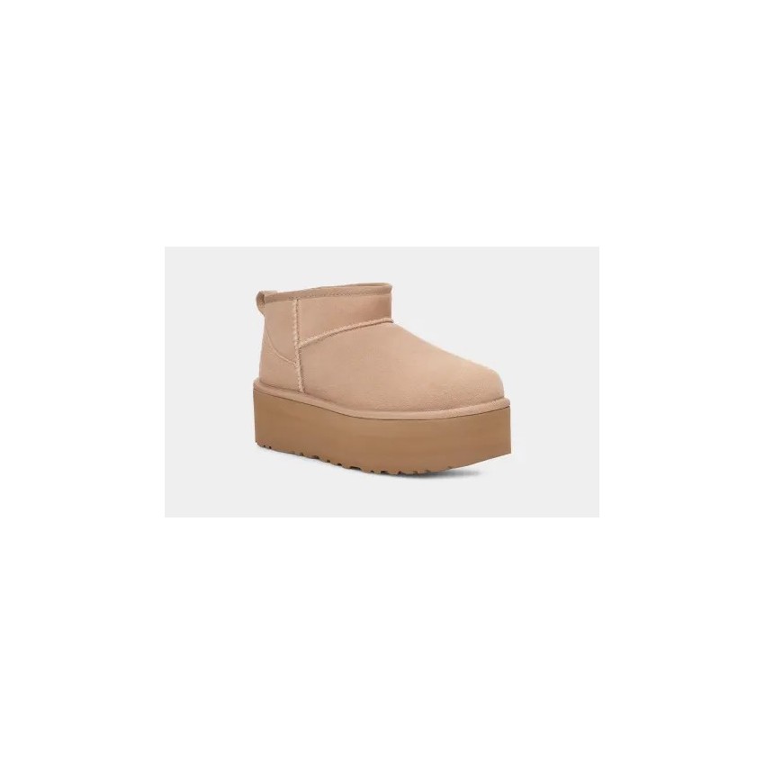 Botas UGG Plataforma Classic Ultra Mini Beige | Marva Zapatería