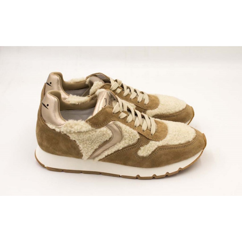 Sneakers Mujer Voile Blanche Julia Beige | Marva Zapatería