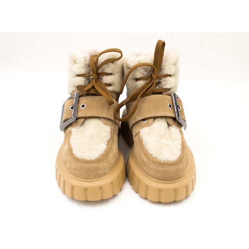 Botines Mujer Voile Blanche Grenelle Lace Beige | Marva Zapatería