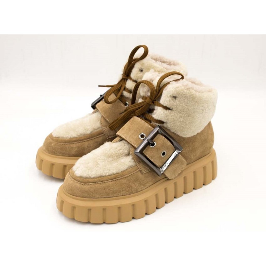 Botines Mujer Voile Blanche Grenelle Lace Beige | Marva Zapatería