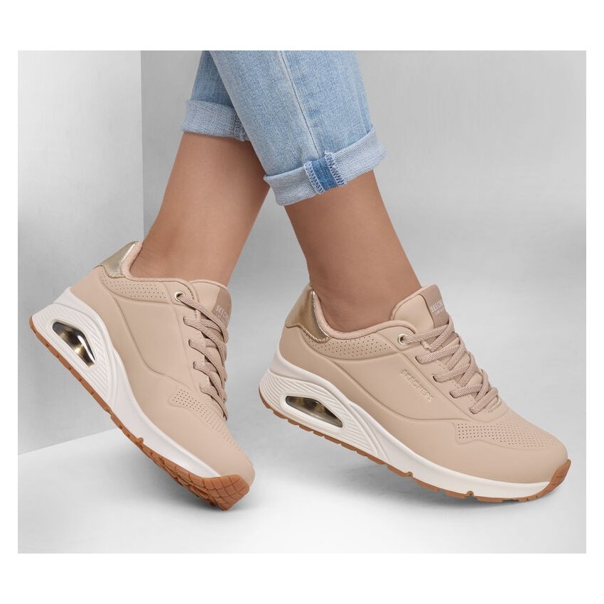 Sneakers Mujer Skechers Shimmer Away Beige | Marva Zapatería