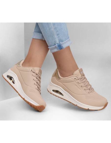 Sneakers Mujer Skechers Shimmer Away Beige | Marva Zapatería