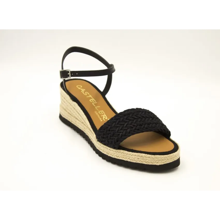 SANDALIAS CUÑA  CASTELLER 948 NEGRO