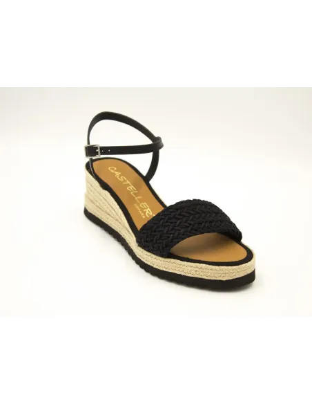 SANDALIAS CUÑA  CASTELLER 948 NEGRO