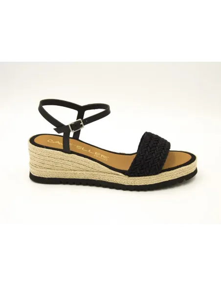 SANDALIAS CUÑA  CASTELLER 948 NEGRO