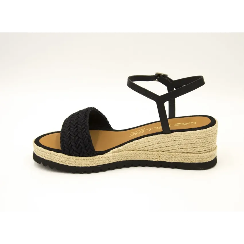 SANDALIAS CUÑA  CASTELLER 948 NEGRO