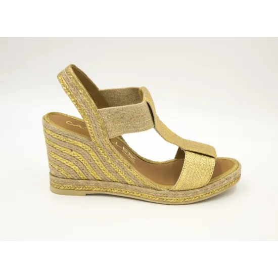 SANDALIAS CUÑA  CASTELLER 892 ORO