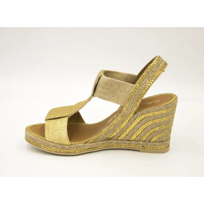 SANDALIAS CUÑA  CASTELLER 892 ORO
