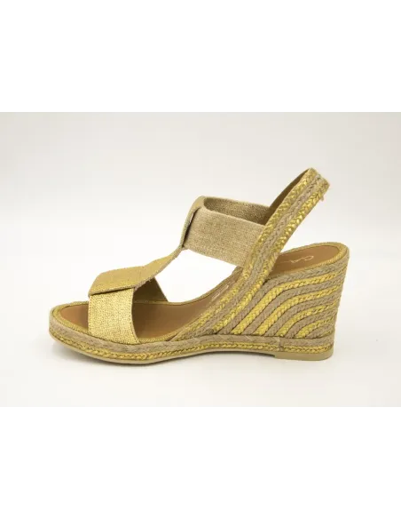 SANDALIAS CUÑA  CASTELLER 892 ORO