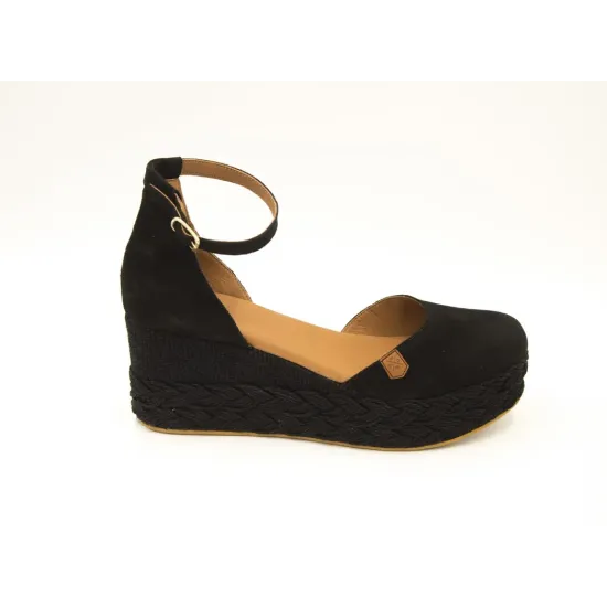 SANDALIAS CUÑA  POPA 061 CANTALAR NEGRO