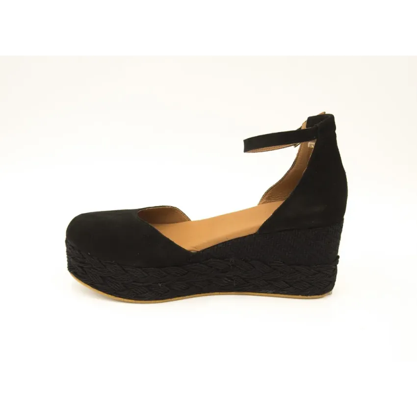 SANDALIAS CUÑA  POPA 061 CANTALAR NEGRO