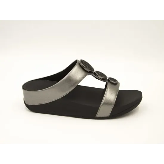 SANDALIAS CUÑA FITFLOP HALO PLATA
