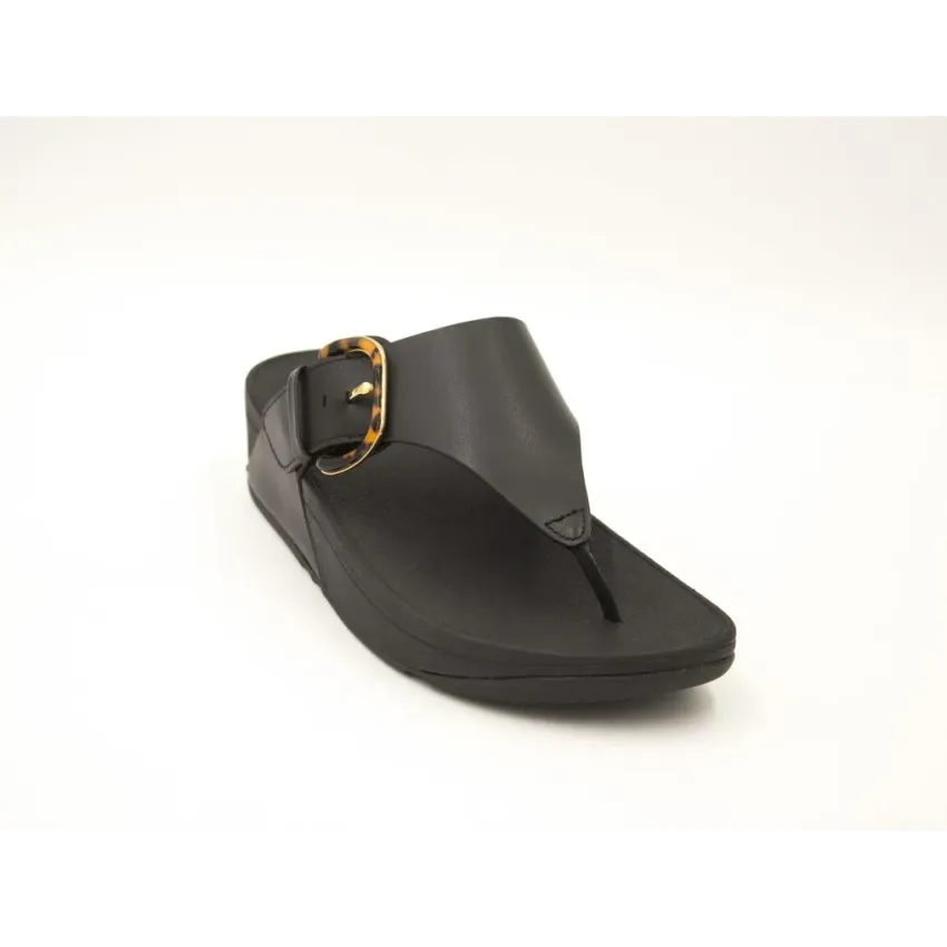 SANDALIAS CUÑA  FITFLOP LULU RESIN NEGRO