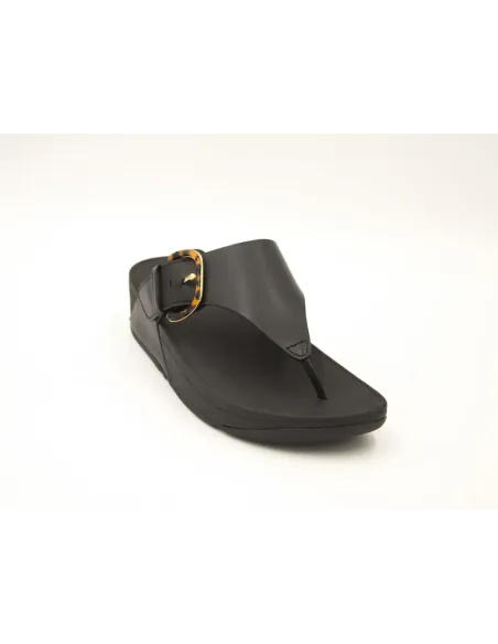 SANDALIAS CUÑA  FITFLOP LULU RESIN NEGRO