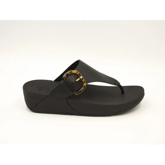 SANDALIAS CUÑA  FITFLOP LULU RESIN NEGRO