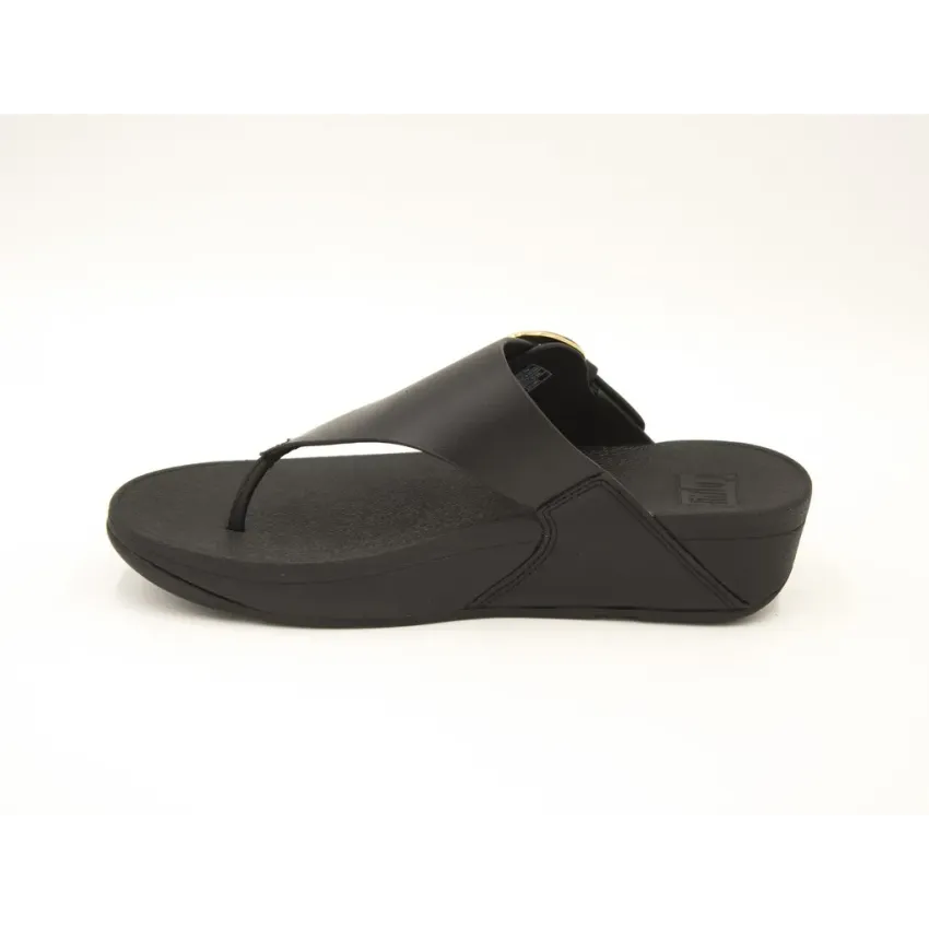 SANDALIAS CUÑA  FITFLOP LULU RESIN NEGRO