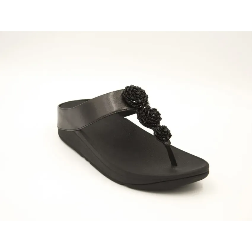 SANDALIAS CUÑA FITFLOP FINO NEGRO