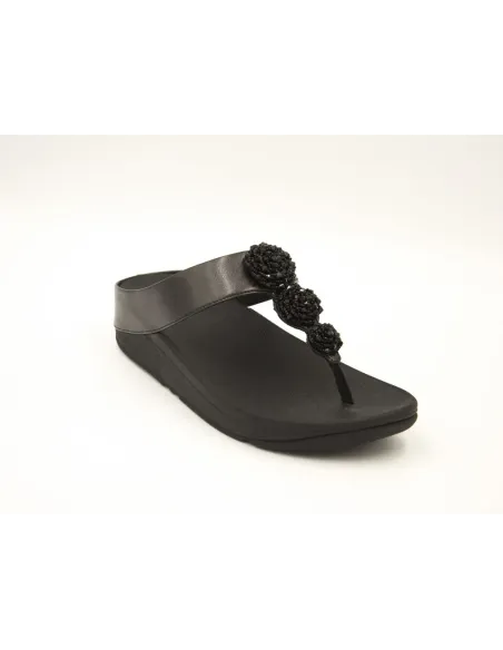 SANDALIAS CUÑA FITFLOP FINO NEGRO