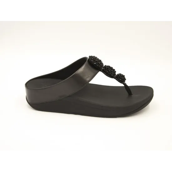 SANDALIAS CUÑA FITFLOP FINO NEGRO