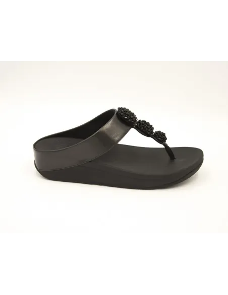 SANDALIAS CUÑA FITFLOP FINO NEGRO