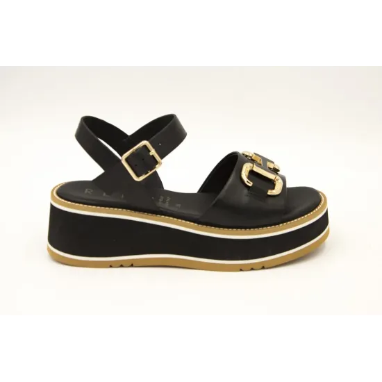 SANDALIAS CUÑA  REPO 61421 NEGRO