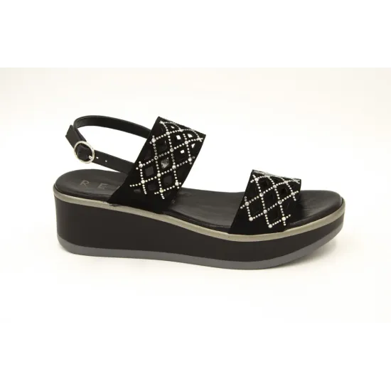 SANDALIAS CUÑA  REPO 83263 NEGRO