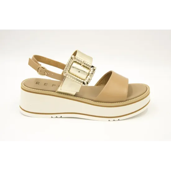 SANDALIAS CUÑA  REPO 61420 CAMEL