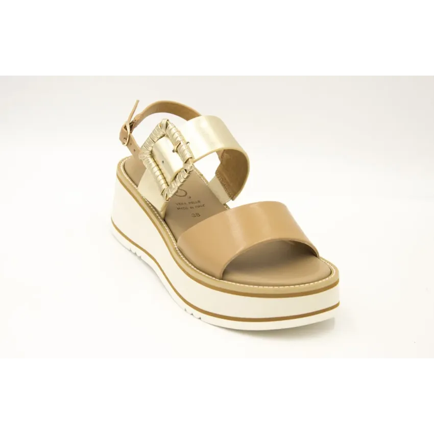SANDALIAS CUÑA  REPO 61420 CAMEL